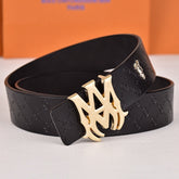 Amiri Belt Black CC pattern Golden deer logo